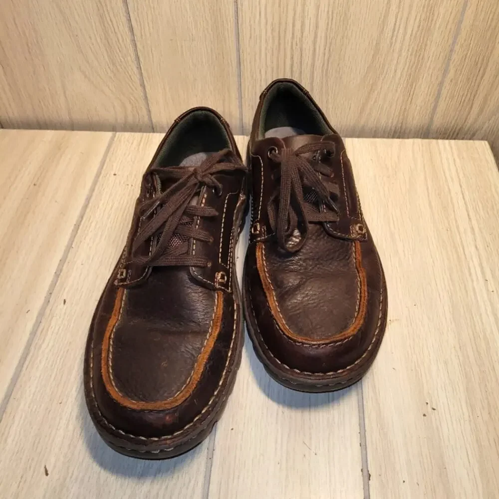 Clarks Collection Men's Vanex Apron Brown Leather Oxfords Shoes Size 8